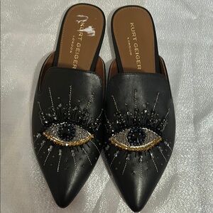 Kurt Geiger Black Embellished Women's Mules